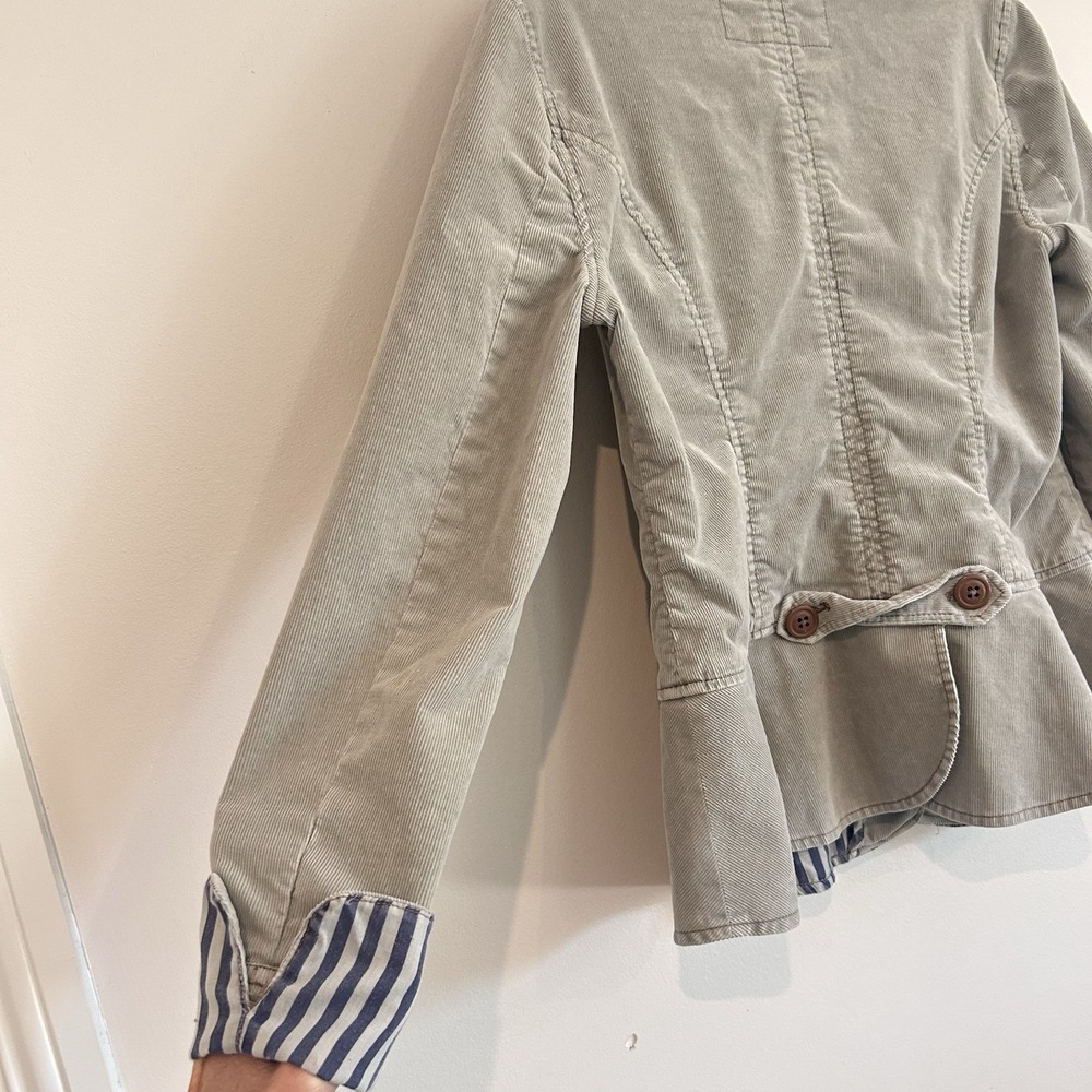 Pilcro and the Letterpress Jacket Women's Sz 6 Corduroy Blazer Flip Cuff Office - Picture 7 of 12